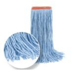Acrylic/Polyester Tie-On Cut-End Wet Mop - 32 oz., Blue