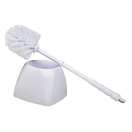 M2 Professional Toilet Bowl Brush w/Caddy - White